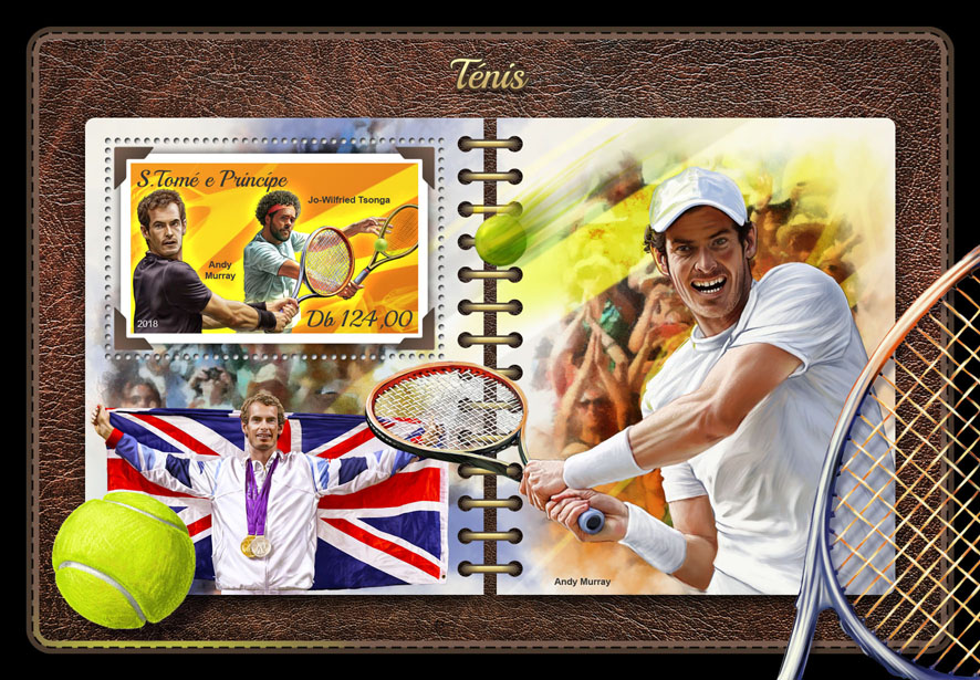 Tennis - Issue of Sao Tome and Principe postage stamps