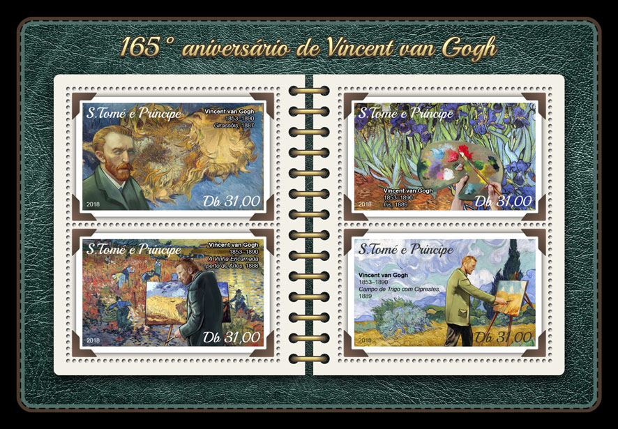 Vincent van Gogh - Issue of Sao Tome and Principe postage stamps