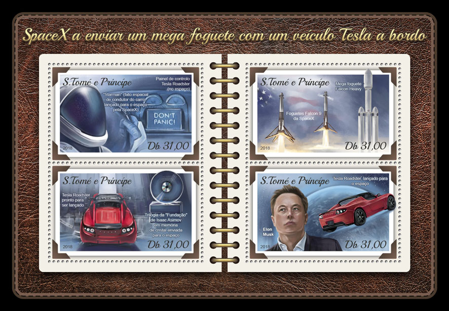 SpaceX - Issue of Sao Tome and Principe postage stamps