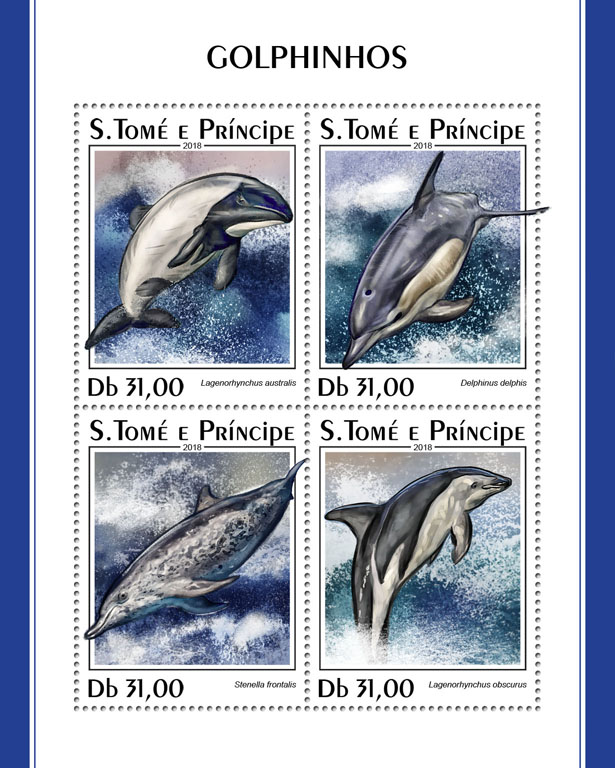 Dolphins - Issue of Sao Tome and Principe postage stamps