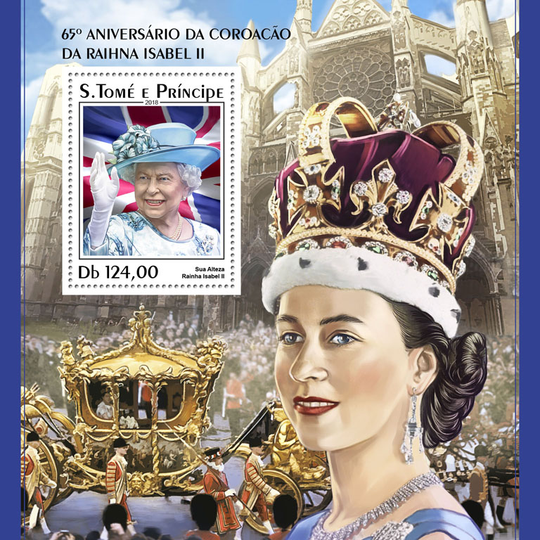 Queen Elizabeth II - Issue of Sao Tome and Principe postage stamps