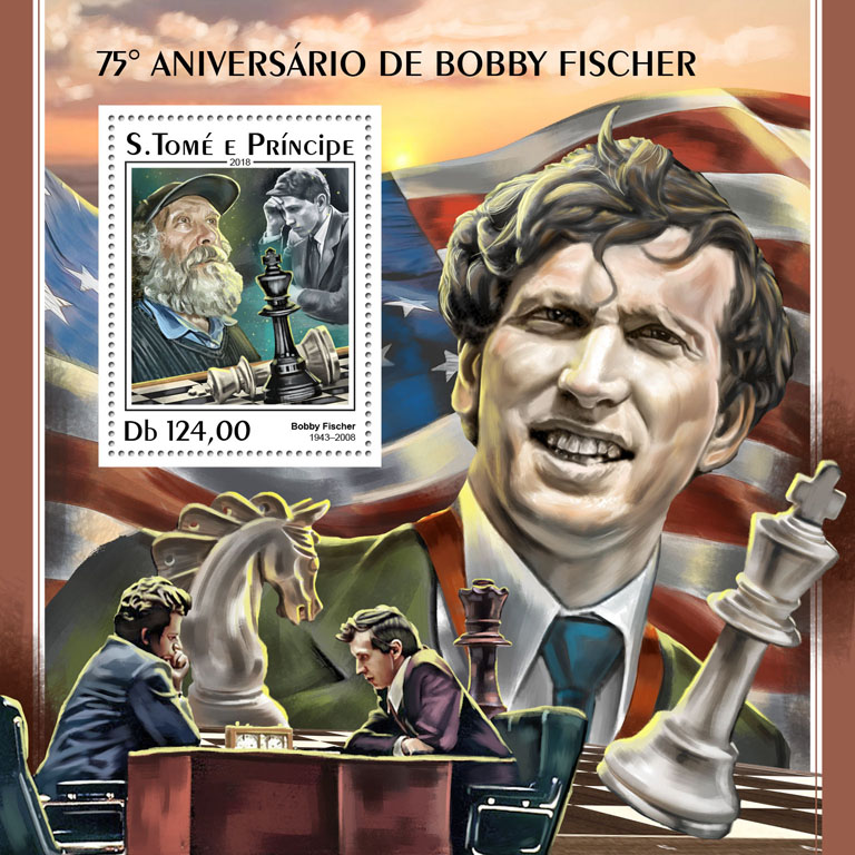 Bobby Fischer - Issue of Sao Tome and Principe postage stamps