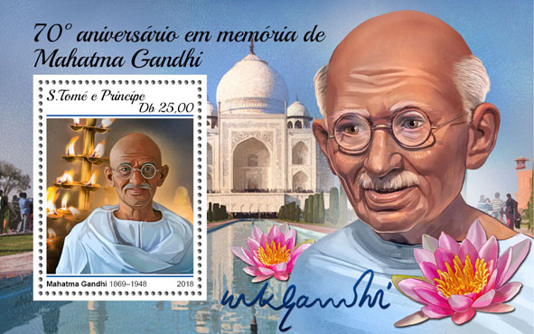 Mahatma Gandhi - Issue of Sao Tome and Principe postage stamps