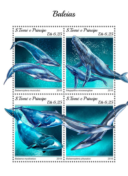 Whales - Issue of Sao Tome and Principe postage stamps