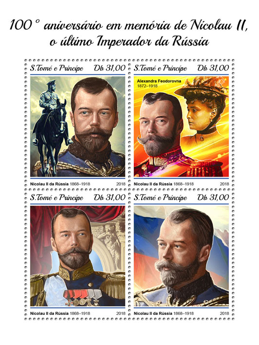 Nicholas II - Issue of Sao Tome and Principe postage stamps