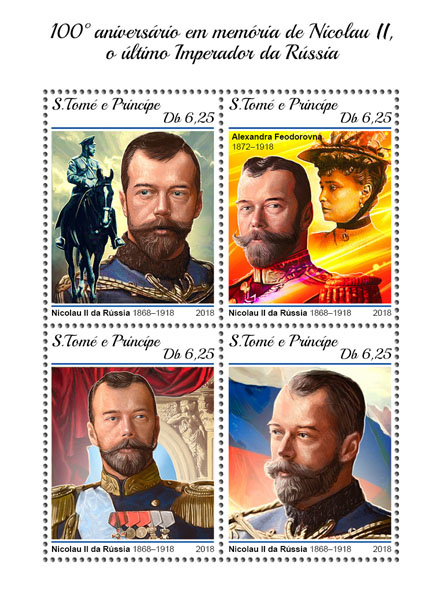 Nicholas II - Issue of Sao Tome and Principe postage stamps