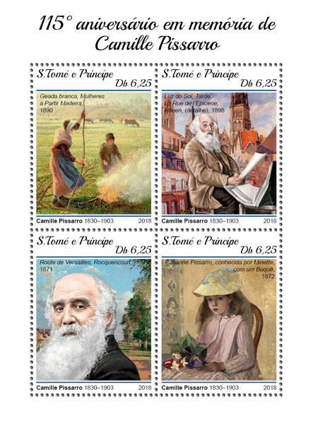 Camille Pissarro - Issue of Sao Tome and Principe postage stamps