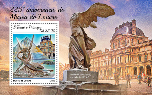 Louvre Museum - Issue of Sao Tome and Principe postage stamps