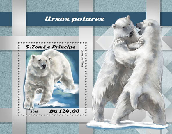 Polar bear - Issue of Sao Tome and Principe postage stamps