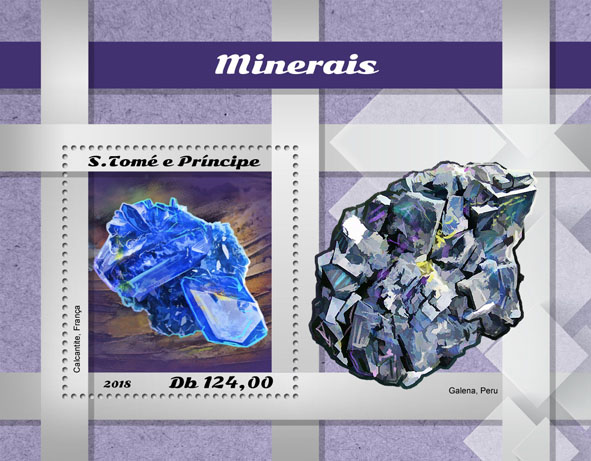 Minerals - Issue of Sao Tome and Principe postage stamps