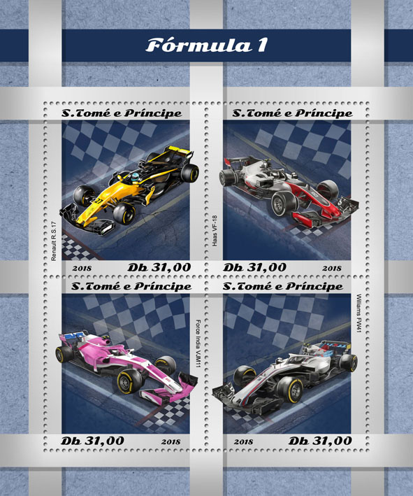 Formula 1 - Issue of Sao Tome and Principe postage stamps