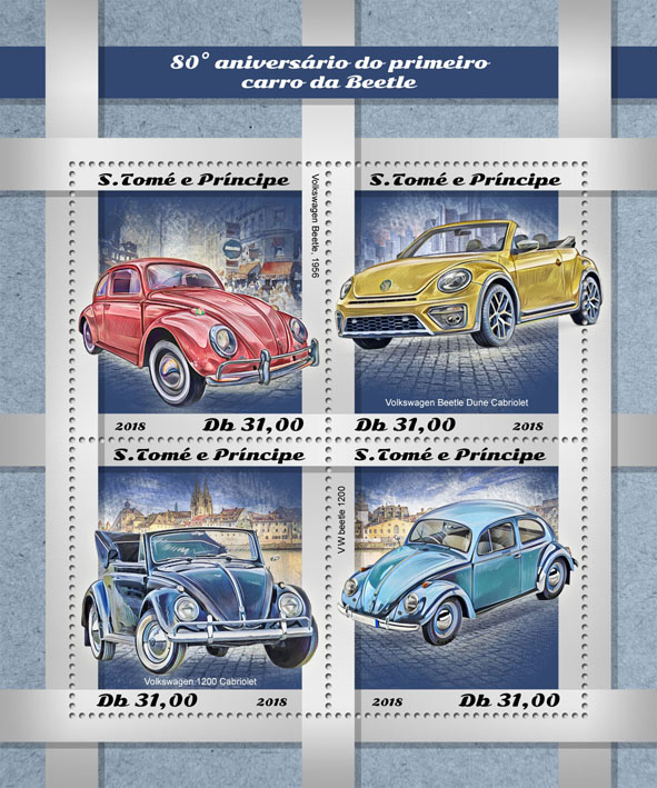 First Beetle car - Issue of Sao Tome and Principe postage stamps