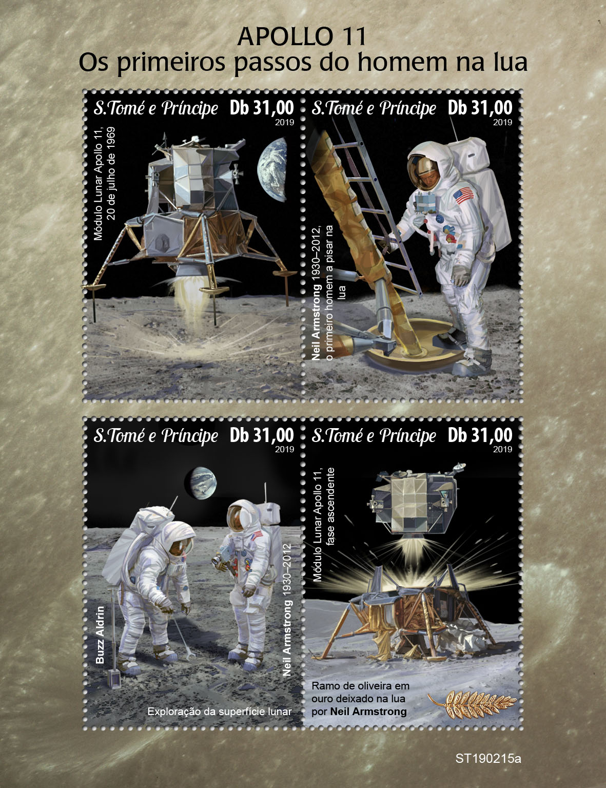 Apollo 11 - Issue of Sao Tome and Principe postage stamps