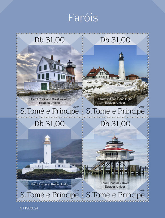 Lighthouses - Issue of Sao Tome and Principe postage stamps