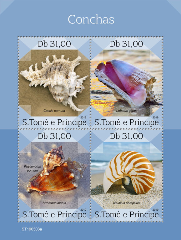 Shells - Issue of Sao Tome and Principe postage stamps