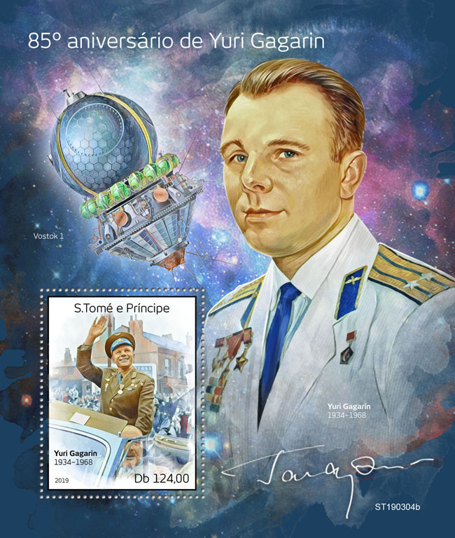 Yuri Gagarin - Issue of Sao Tome and Principe postage stamps