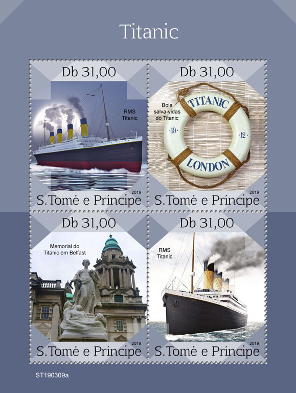 Titanic - Issue of Sao Tome and Principe postage stamps