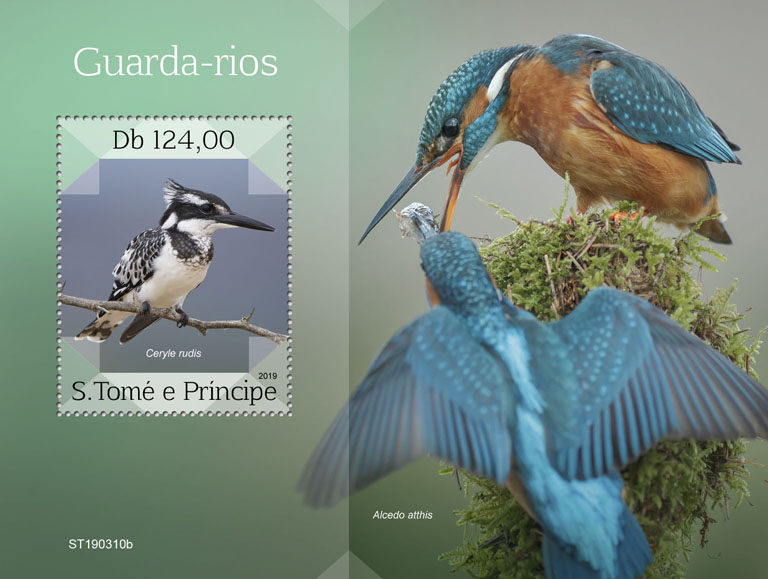 Kingfishers - Issue of Sao Tome and Principe postage stamps