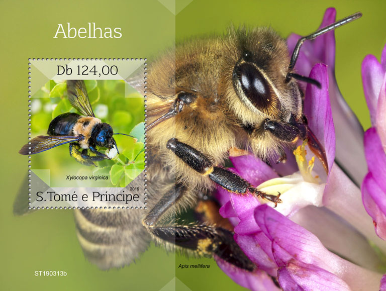 Bees - Issue of Sao Tome and Principe postage stamps