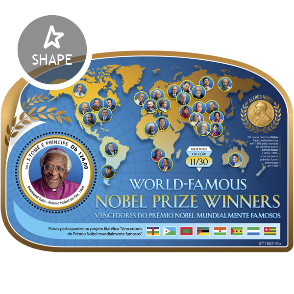 Desmond Tutu - Issue of Sao Tome and Principe postage stamps