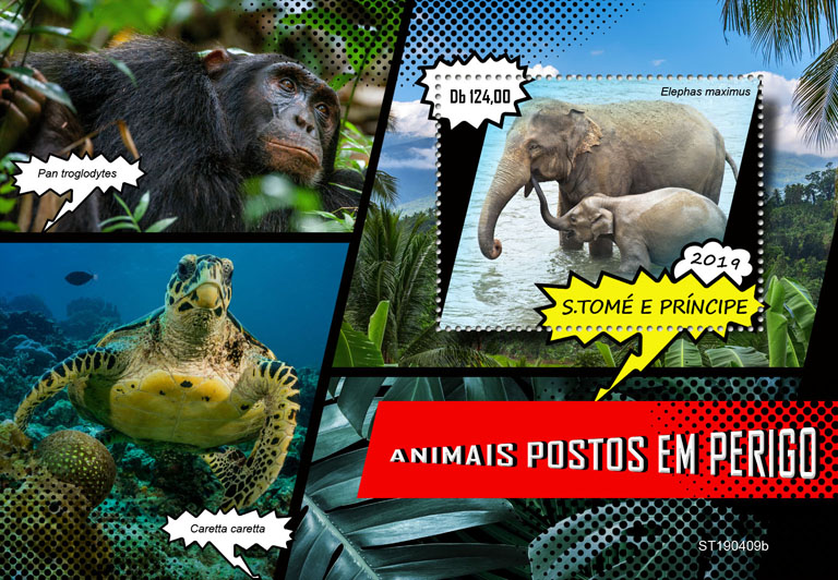 Endangered species - Issue of Sao Tome and Principe postage stamps