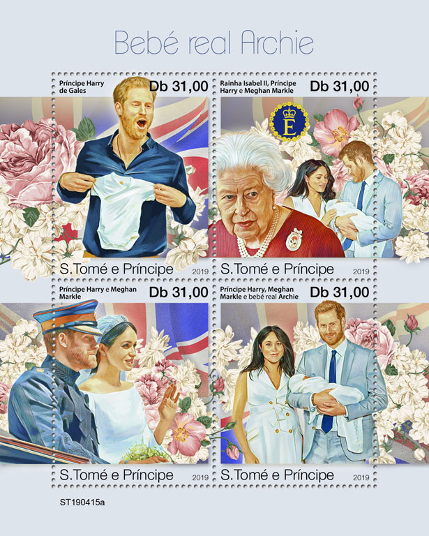 Royal baby - Issue of Sao Tome and Principe postage stamps