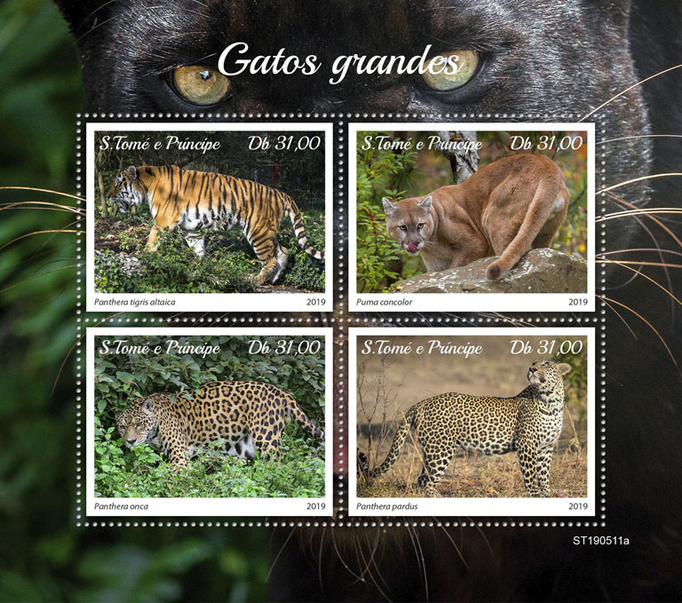 Big cats - Issue of Sao Tome and Principe postage stamps