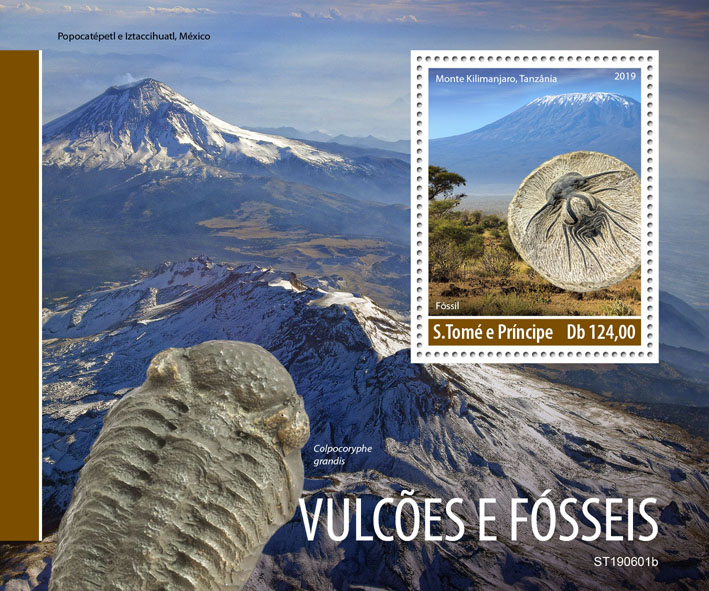 Volcanoes and fossils - Issue of Sao Tome and Principe postage stamps