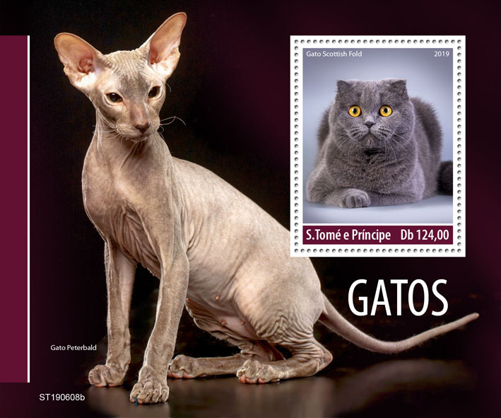 Cats - Issue of Sao Tome and Principe postage stamps