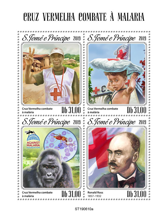 Red Cross fight against Malaria - Issue of Sao Tome and Principe postage stamps