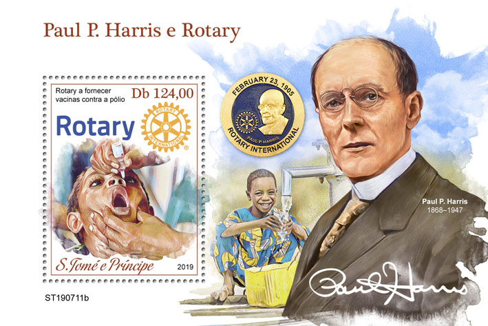 Paul P. Harris and Rotary - Issue of Sao Tome and Principe postage stamps
