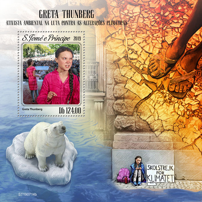 Greta Thunberg - Issue of Sao Tome and Principe postage stamps