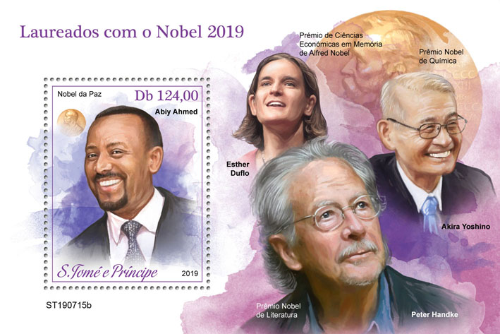 Nobel Prize winners 2019 - Issue of Sao Tome and Principe postage stamps